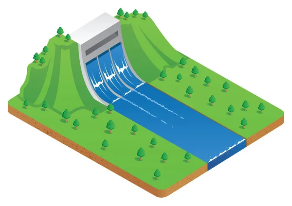 Planta Hidroenergética — Archivo Imágenes Vectoriales