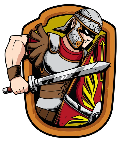 Legionario soldato mascotte — Vettoriale Stock