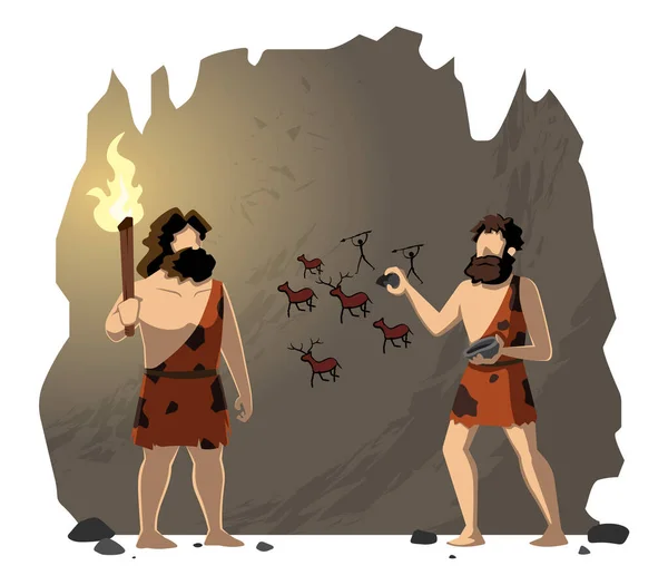 Jeskynní kresba jeskynní malby — Stockový vektor