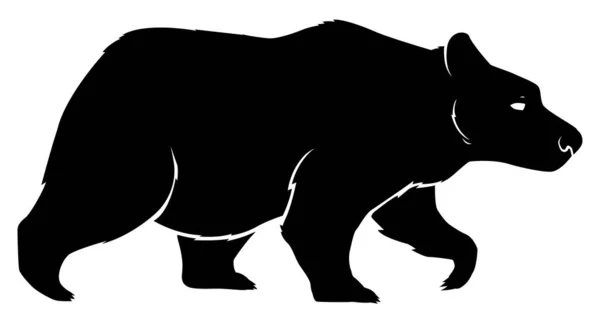 Bear Black Symbol — Vetor de Stock