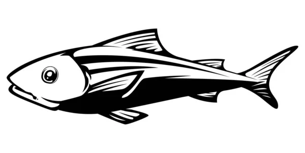 Ryba na bílém — Stockový vektor