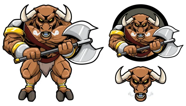 Minotaur Mythology Mascot — Stock Vector