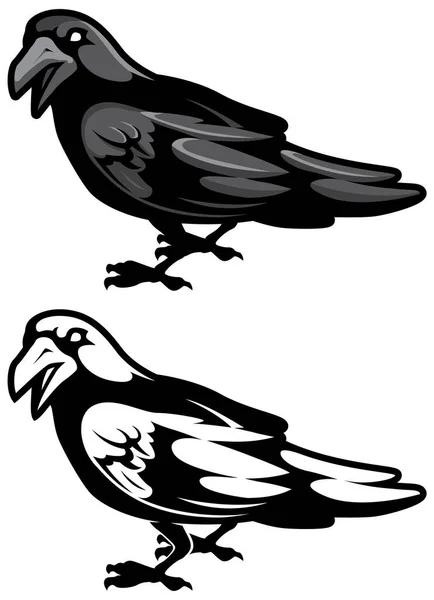 Símbolo cuervo negro — Vector de stock