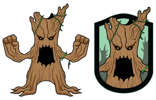 Karakter Üzerine Fantezi Ağacı — Stok Vektör