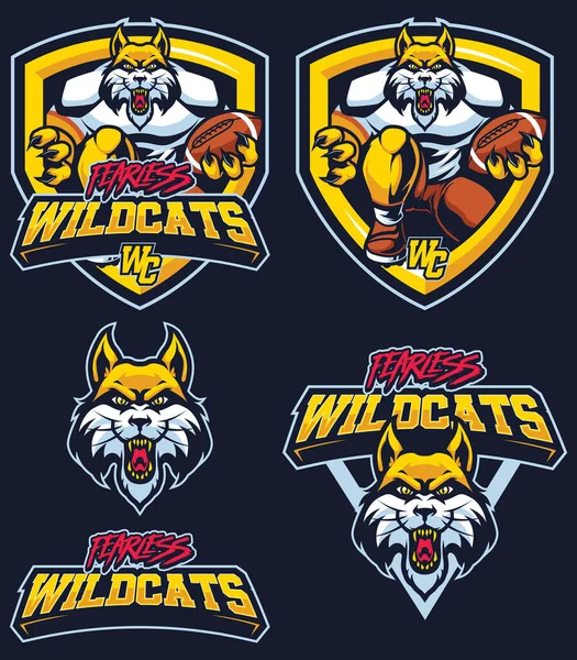 Mascotte Wildcats senza paura — Vettoriale Stock