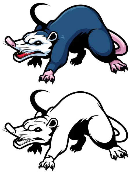 Possum auf Weiß — Stockvektor