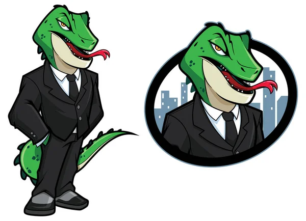 Carácter reptiliano Mascota — Archivo Imágenes Vectoriales