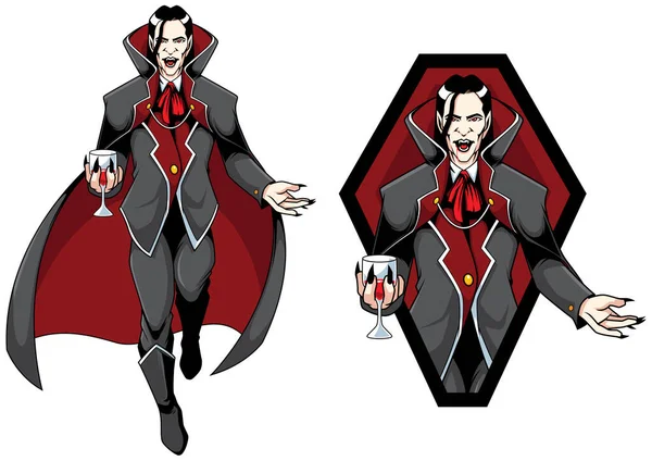 Conde de vampiros Mascota — Vector de stock