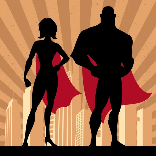Superhero Couple 4 — Stock Vector