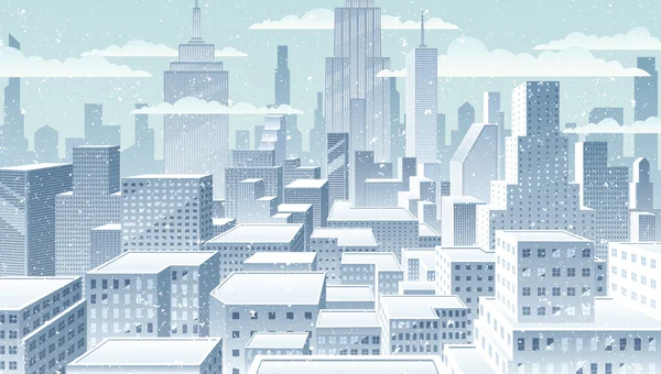 城市景观的冬天 — 图库矢量图片