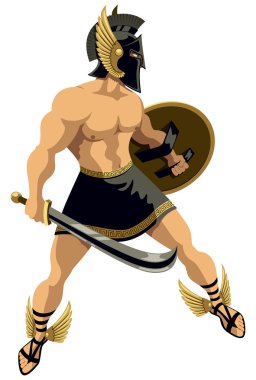 beyaz üzerine Perseus