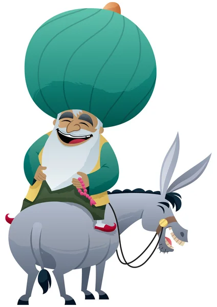 Nasreddin Hoca karikatür — Stok Vektör