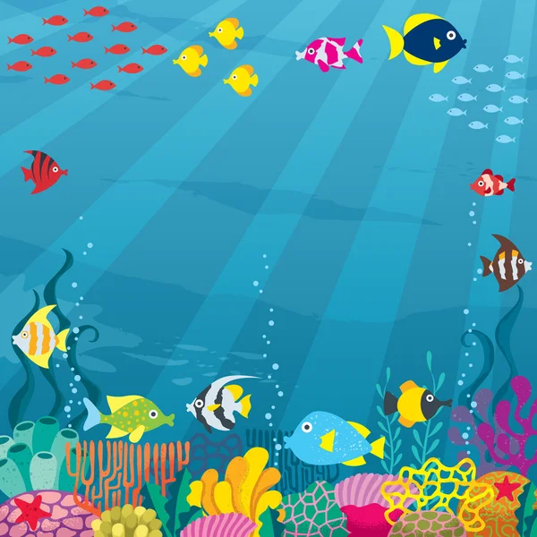 Onderwater vierkante Banner — Stockvector