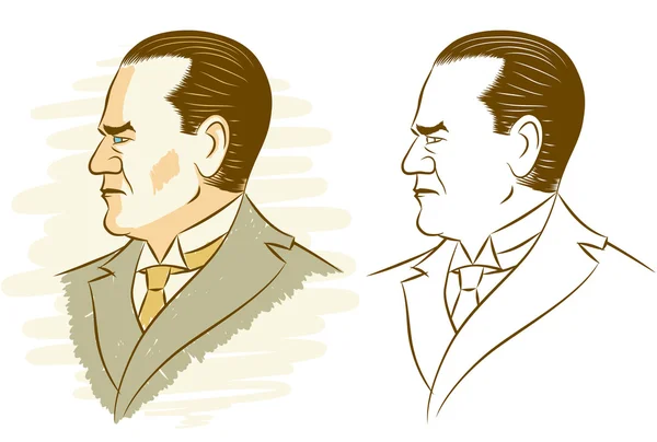 Kemal Atatürk Illustration — Stock vektor