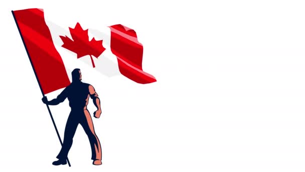 Vlag aan toonder Canada — Stockvideo