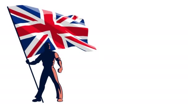 Bandera Bearer Reino Unido — Vídeos de Stock