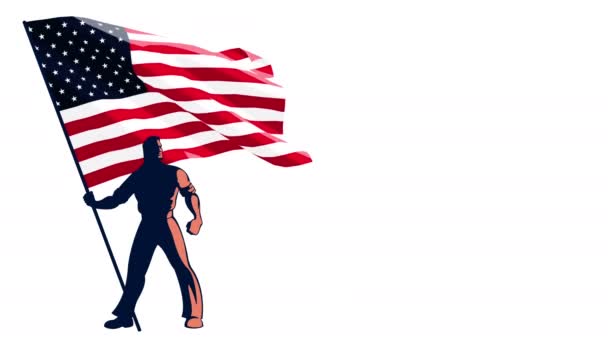 Vlajka Usa na doručitele — Stock video