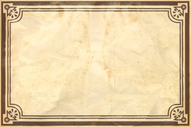 Süs çerçeve ile eski buruşuk retro kağıt levha