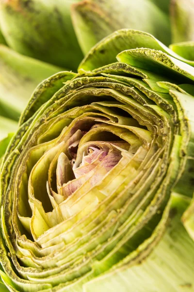 Fresco corte flor de alcachofa macro disparo — Foto de Stock