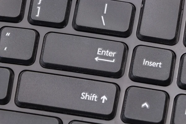 Siyah bilgisayar klavye portre üzerinde Enter — Stok fotoğraf