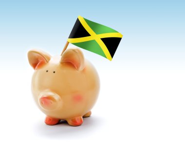 Jamaika ulusal bayrak ile Piggy banka