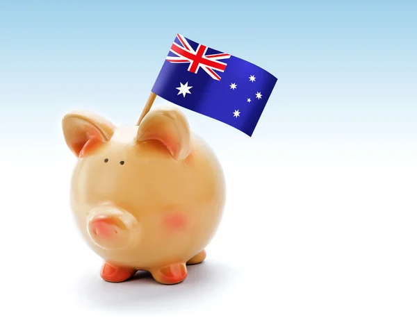 Avustralya Ulusal bayrak ile Piggy banka — Stok fotoğraf