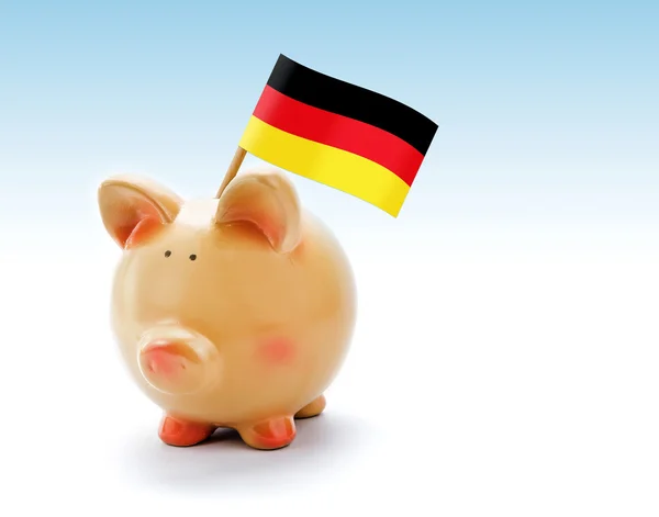 Piggy bank met nationale vlag van Duitsland — Stockfoto