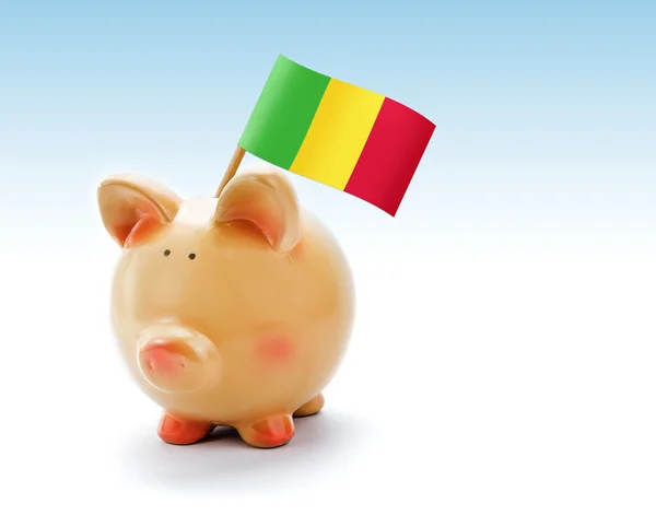 Piggy bank met nationale vlag van Mali — Stockfoto