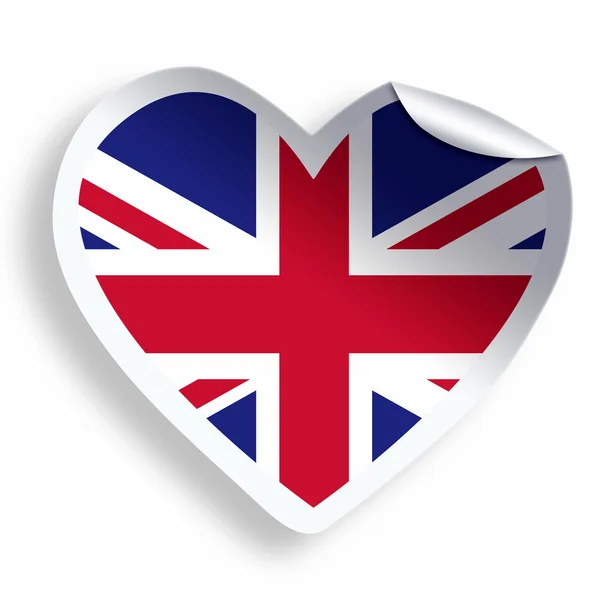 Heart sticker with flag of United Kingdom isolated — Stock Photo, Image