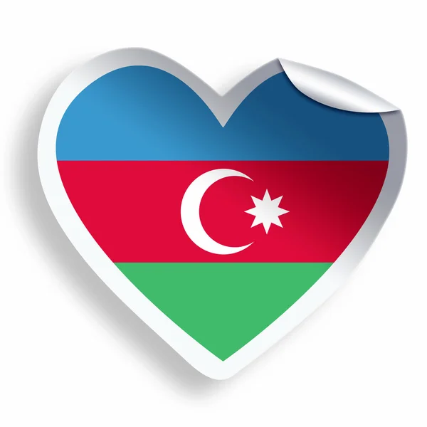 Pegatina de corazón con bandera de Azerbaiyán aislada en blanco — Foto de Stock