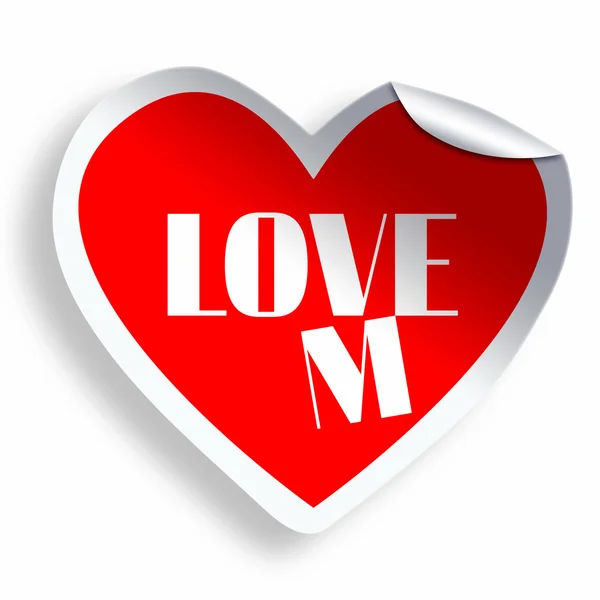 Sticker Coeur Love me texte isolé sur blanc — Photo