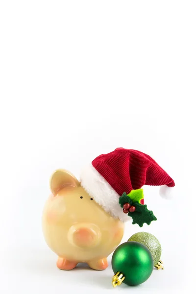 Piggy bank Santa isolated on white background — Stock Photo, Image