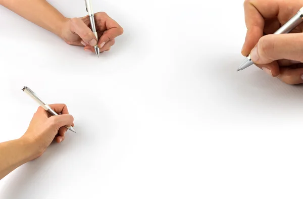 Caneta de mão, isolada sobre fundo branco — Fotografia de Stock