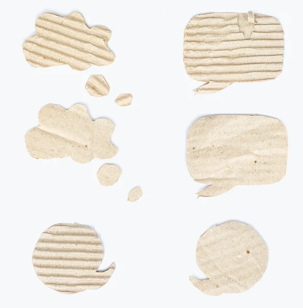 Gammal kartong papper pratbubbla som isolerade på vit — Stockfoto