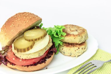 Vegan deniz burger köftesi arka plan
