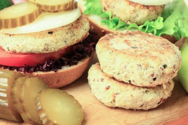 Vegan deniz burger köftesi arka plan
