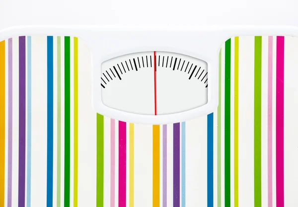 Bathroom scale with clean dial with lines no numbers on white — Stock Photo, Image