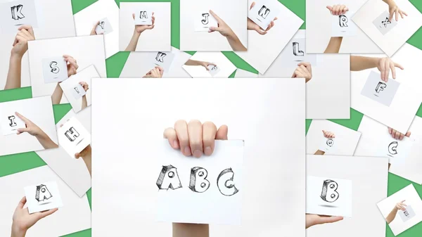 Fun collage with capital letters of the alphabet — Stok fotoğraf