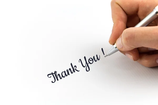Escritura a mano "¡Gracias!" sobre hoja blanca de papel . —  Fotos de Stock