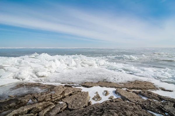 Inverno lago erie — Foto Stock