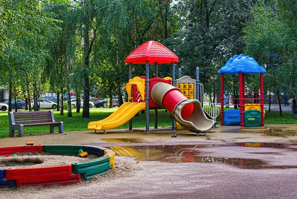 Pusty plac zabaw w parku Obrazek Stockowy