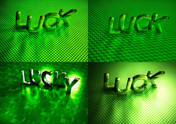 Dimensional inscription of Luck set of pictures — Stock Photo, Image