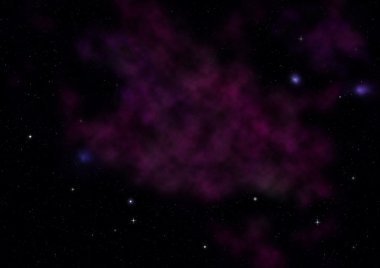 Uzayda bir yıldız alanı ve bir nebula