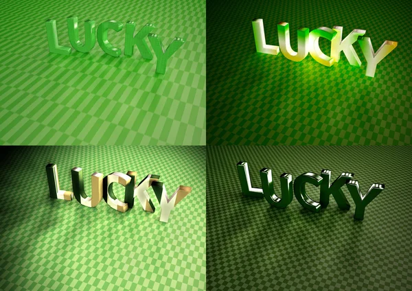 Dimensional inscriptions of Lucky set of pictures — Stock Photo, Image