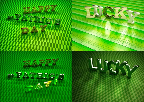Dimensional inscription of Happy St. Patrick's Day set of pictures — Stock Photo, Image