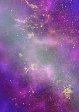 Uzayda bir yıldız alanı ve bir nebula