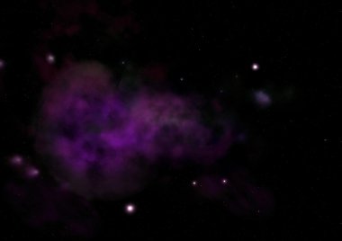 Uzayda bir yıldız alanı ve bir nebula