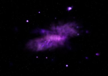 Uzayda bir yıldız alanı ve bir nebula