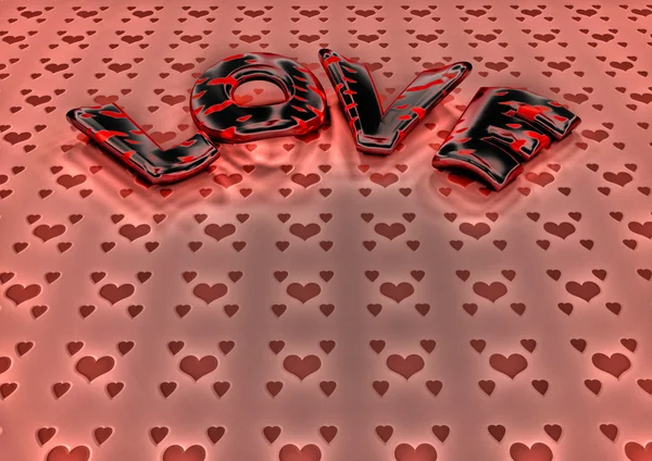 Dimensional inscription of LOVE. 3D illustration. — Stock Photo, Image