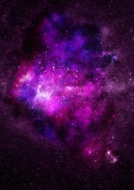 Uzayda bir yıldız alanı ve bir nebula